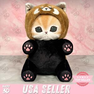 NEW Mofusand Cat in Red Panda Suit Plush 11in Limited US Seller Meow brown